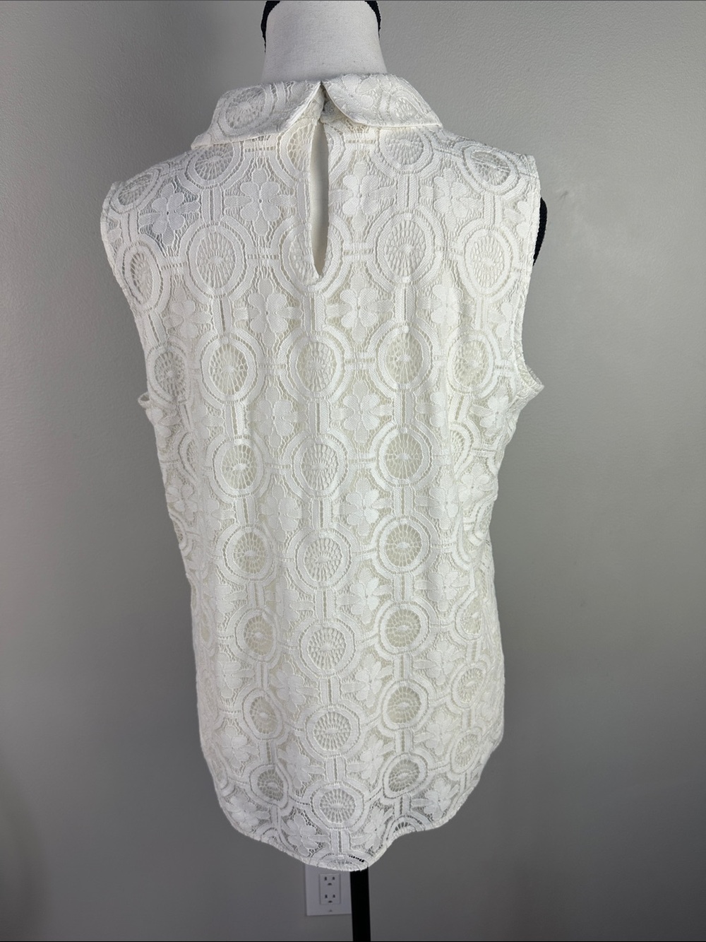 Karl Lagerfeld Paris Sleeveless Lace Blouse - Picture 6 of 10